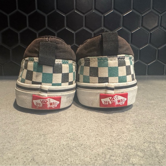 COPY - Teal checkered low slip on vans - Picture 5 of 5